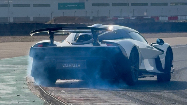 Aston Martin Valhalla Powersliding on track and Road Driving