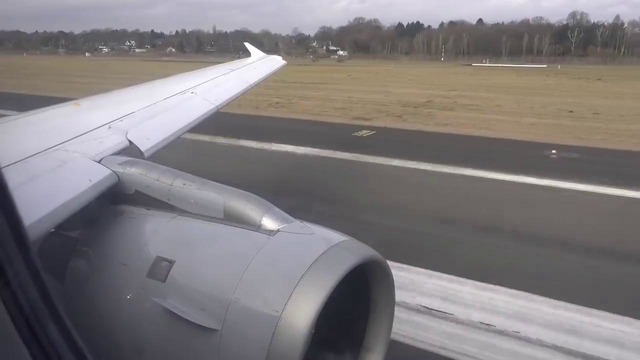 Динамичный взлёт Airbus A-320. Потрясающий звук турбин