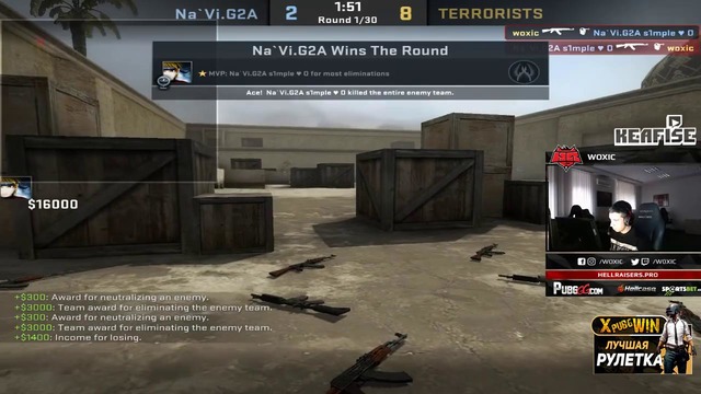 S1mple vs woxic 6000$ aim map (bo3)