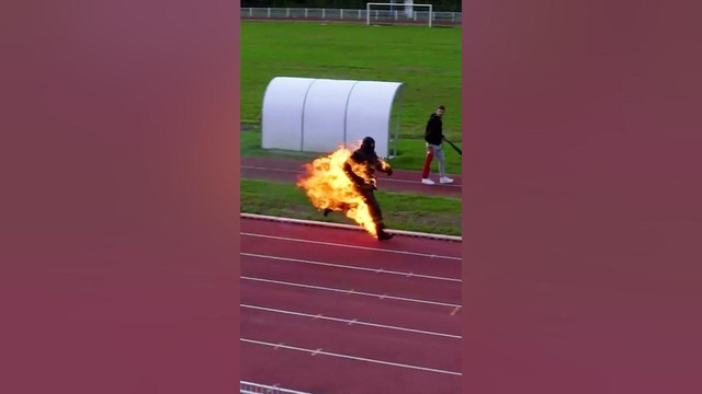 Fastest 100 metres whilst on fire 17 seconds by Jonathan Vero