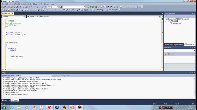 Программируем МК в AVR studio для начинащих + Proteus (урок 2)