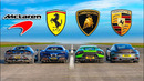 Ferrari 296 GTB vs McLaren 750S vs Lamborghini Huracán Performante vs Porsche 911 Turbo S – ГОНКА