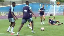 Arturo Vidal’s first training session with FC Barcelona