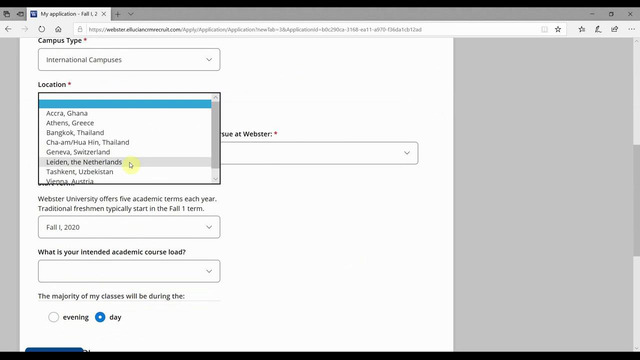 Apply online? How to apply to Webster using the online application