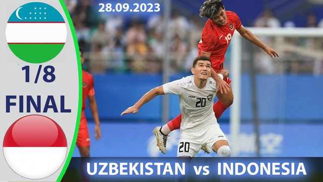 Узбекистан – Индонезия | U23 Азиатские игры 2023 | 1/8 финала | Обзор матча