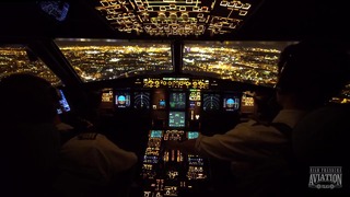 Night Landing Toulouse Cockpit View 4K