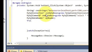 Visual C++ Tutorial 3 – Windows Forms Application- Mysql Connection Part 2