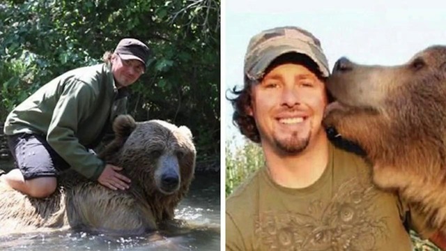 Когда-то этот мужик спас медвежонка. Теперь он вырос – и они лучшие друзья