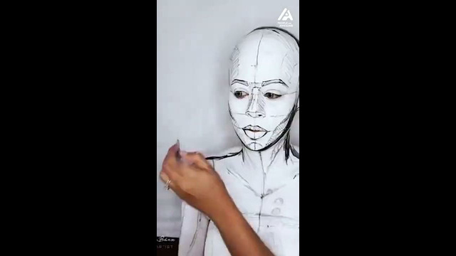 She transformed herself into a real-life sketch