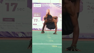 Fastest 10m walking on hands with legs behind the head – 12.52 seconds by Anjola Olupitan