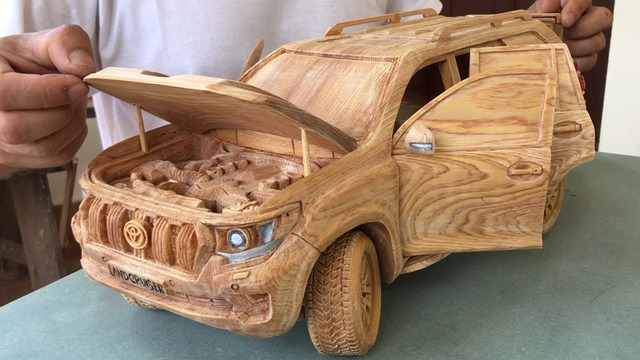 Wood Carving – Toyota PRADO Land Cruiser 2020 – Woodworking Art