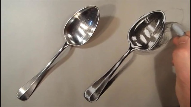 Реалистичное рисование. Ложка