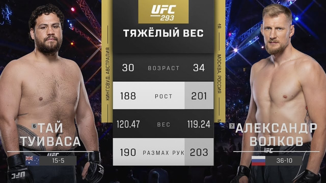 БОЙ: Тай Туиваса – Александр Волков | UFC 293