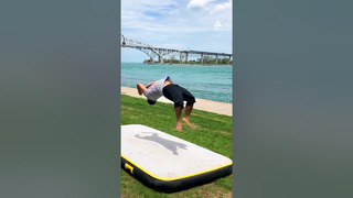 Man Does Several Backflips on Mattress