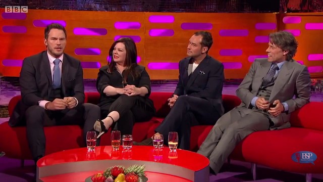 Крис пратт, мелисса маккарти, джуд лоу, джон бишоп [s17e08] шоу грэма нортона