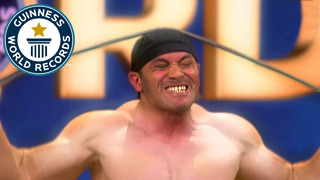 Most Iron Bars Bent On Head In One Minute – Guinness World Records