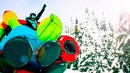 Bouncy House Sledding Down Mountain! 50 MPH