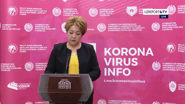 SSV Koronavirusga qarshi kurashish shtabi a’zosi Nargiza Nurullayeva ishtirokida brifing