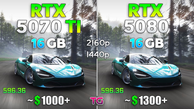 RTX 5070 Ti vs RTX 5080 – Big Comparison with New Drivers | 1440p & 4K