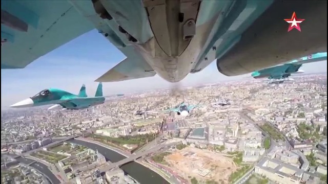 Парад победы 9 мая в Москве вид с самолётов, вертолётов