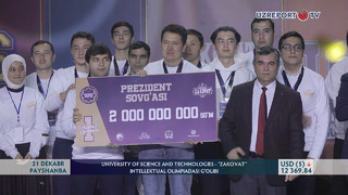 UNIVERSITY OF SCIENCE AND TECHNOLOGIES – “Zakovat” intellektual olimpiadasi g‘olibi