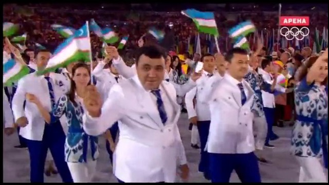 Церемония открытия Олимпиады 2016 Парад спортсменов Узбекистана