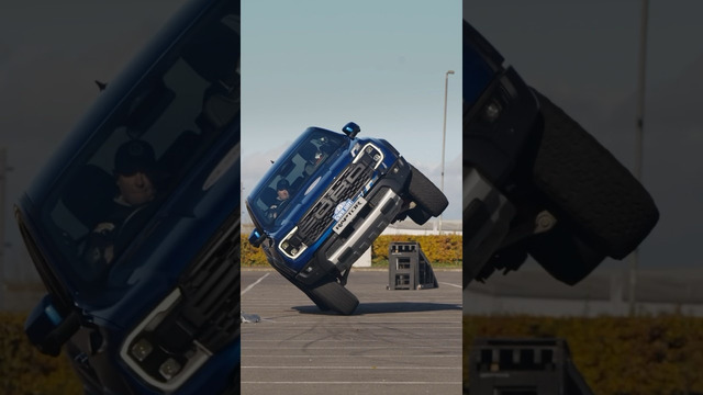 Tightest gap driven through by a pickup truck on its side – 88 cm (2 ft 10.6 in) by Paul Swift