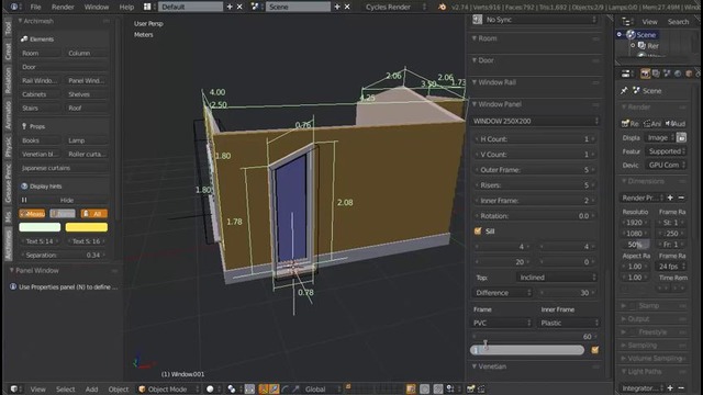 Archimesh дополнение для Blender