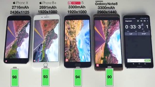 IPhone X vs Galaxy Note 8 vs iPhone 8 Plus- Battery Life Drain Test