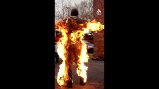 Stuntman Gets Lit on Fire and Walks Through Movie Set | People Are Awesome