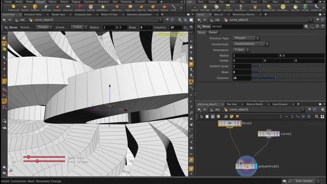 Houdini – Poly Extrude – Curve Input