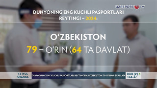 Dunyoning eng kuchli pasportlari reytingida O‘zbekiston 79-o‘rinni egalladi