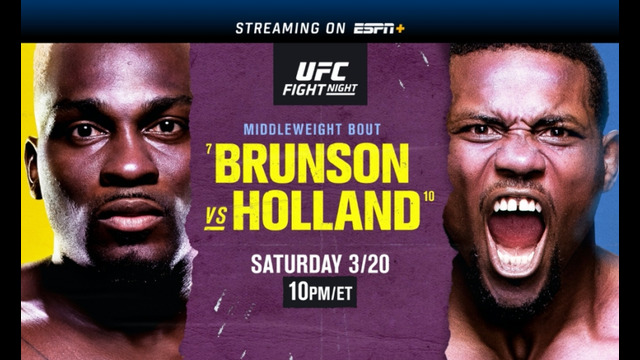 UFC on ESPN 21: Brunson vs. Holland – Основной кард (20.03.2021)