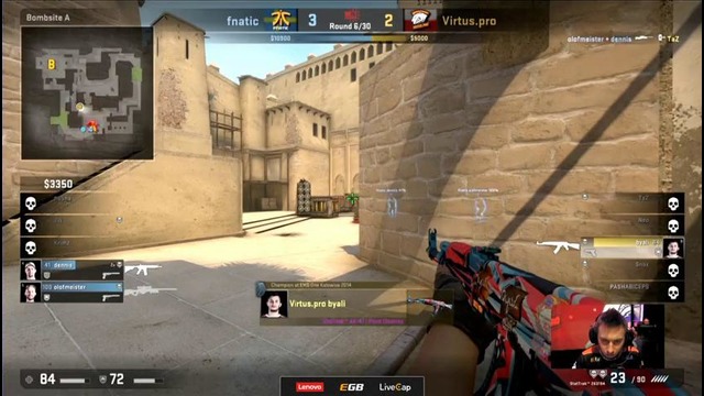 ELEAGUE S1: Grand Final: Virtus.Pro vs Fnatic (Map 2 mirage, Часть 1) CS:GO