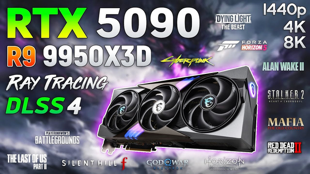 RTX 5090 32GB + Ryzen 9 9950X3D – Test in 12 Games | 1440p | 4K | 8K