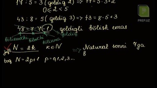Algebra 3-dars Qoldiqli bo’lish