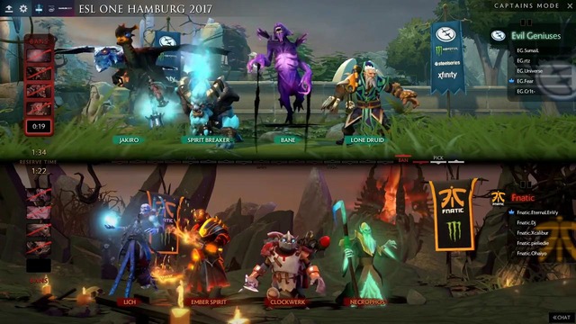 EG vs Fnatic 27.10.2017 #1(BO3) ESL One Hamburg 2017 Group A LAN Day 2