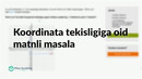 Koordinata tekisligiga oid matnli masala | Koordinatalar sistemasi