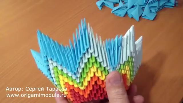 Радужный лебедь Модульное оригами.. Часть6