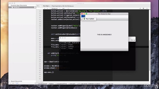 Python + Qt] – 007 Actions Toolbars and Menus