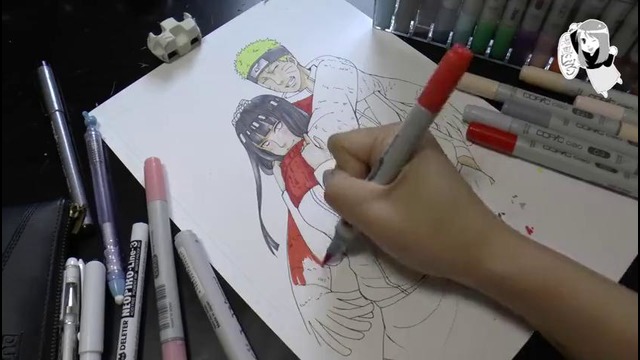Naruto and Hinata. Naruto The Last. Speed Manga Drawing