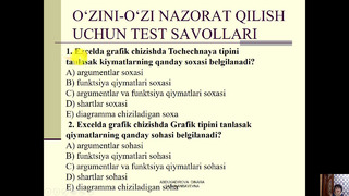 Excelda diagrammalar bilan ishlash