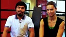 Adriana Lima trains with Manny Pacquiao on Crowd Goes Wild