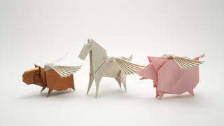 Крылья для лошади и капибары оригами | origami wings for pegasus, capivara carteira etc (jo nakashima)