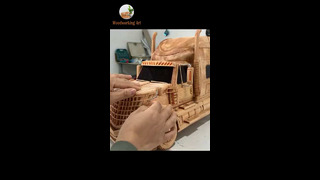 Wood Carving – International Lonestar Tractor – Woodworking Art #Shorts