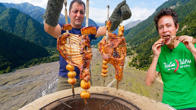 Lamb Ribs Cooked in Tandoor!! Wilderness Food in Rural Azerbaijan