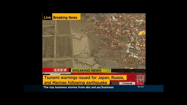 Tsunami from Japan earthquake in Miyagi 11 March 2011