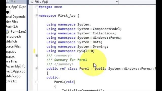 Visual C++ Tutorial 2 – Windows Forms Application- Mysql Connection Part 1