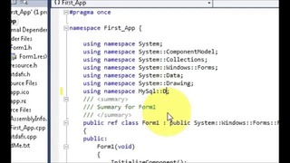 Visual C++ Tutorial 2 – Windows Forms Application- Mysql Connection Part 1