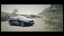 Jaguar XFR-S Sportbrake против велосипедиста
